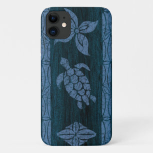 Capa Para iPhone 11 Samoan Tapa Surfboard de Madeira Falsa Havaiana