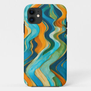 Capa Para iPhone 11 "Sanlúcar" Blue Orange Waves