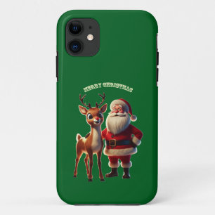 Capa Para iPhone 11 Santa Claus e Rudolph, o URM da Névoa Vermelha