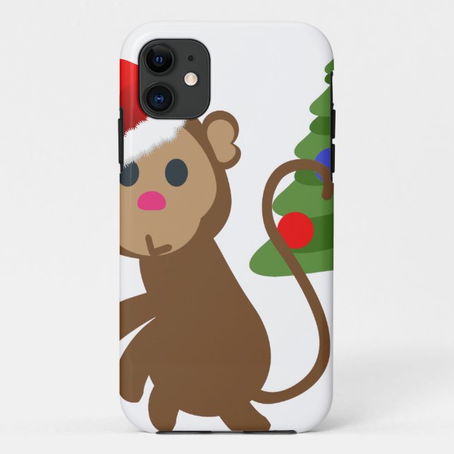 Capa Para iPhone 11 santa claus monkey emoji (Verso)