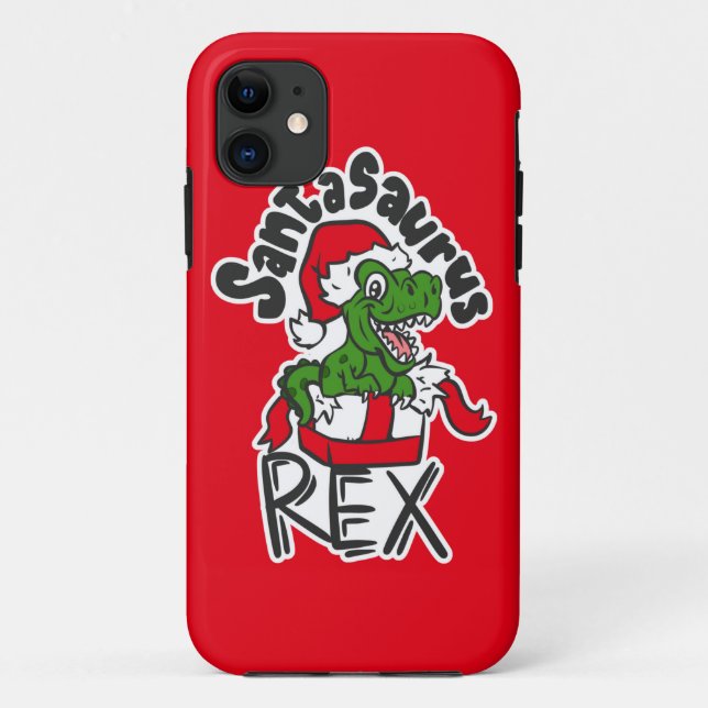 Capa Para iPhone 11 Santasaurus Rex (Verso)