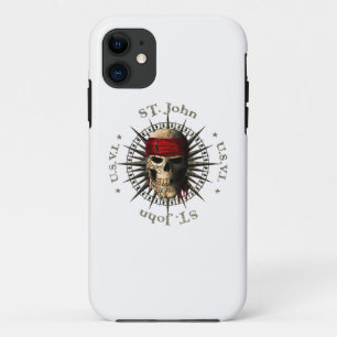 Capa Para iPhone 11 Santo John USVI Pirate Skull