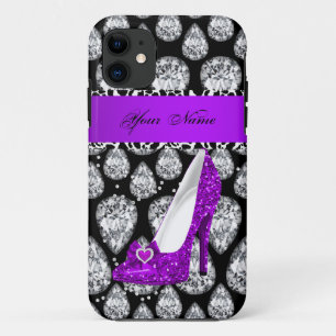 Capa Para iPhone 11 Sapato de salto alto roxo para iPhone 5