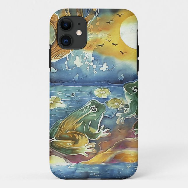 Capa Para iPhone 11 Sapo na pintura à luz da Lua (Verso)