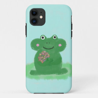 Capa Para iPhone 11 sapo verde com Flores