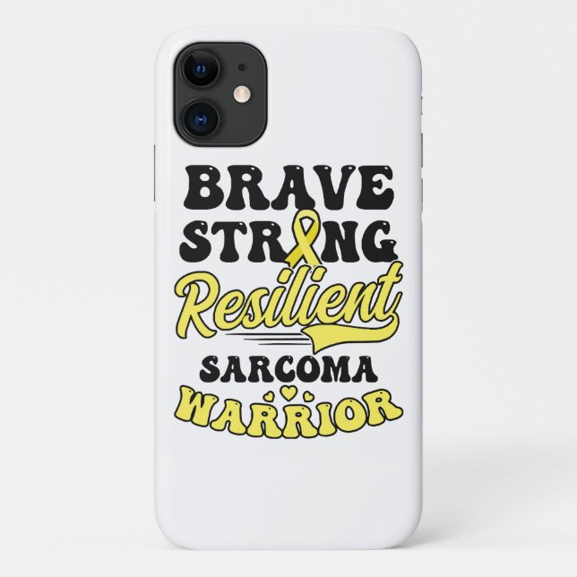 Capa Para iPhone 11 Sarcoma Cancer Camisa Brave Forte Resiliente (Verso)