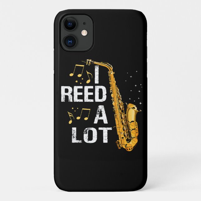 Capa Para iPhone 11 Saxofone Divertido (Verso)