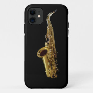 Capa Para iPhone 11 Saxofone do ~ do fundo do carvão vegetal do