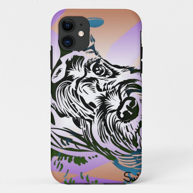 Capa Para iPhone 11 Schnauzer miniatura (Verso)