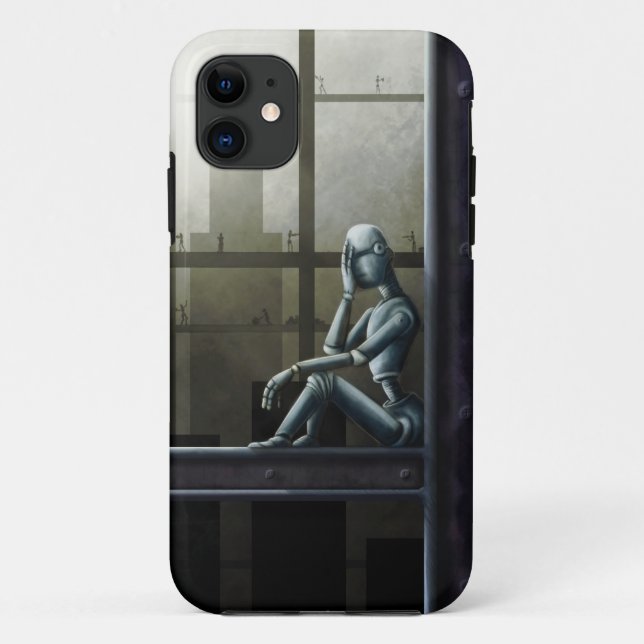 Capa Para iPhone 11 scifi ciente do robô do auto (Verso)
