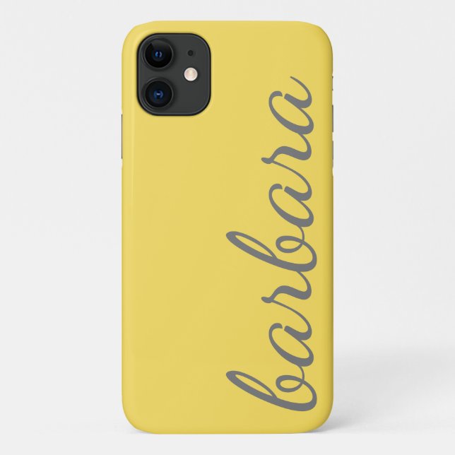 Capa Para iPhone 11 Script de tendência amarelo personalizado (Verso)