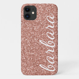Capa Para iPhone 11 Script de Tendência de Glitter Dourada do rosa Per