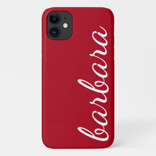 Capa Para iPhone 11 Script de Tendência Vermelha Personalizado (Verso)