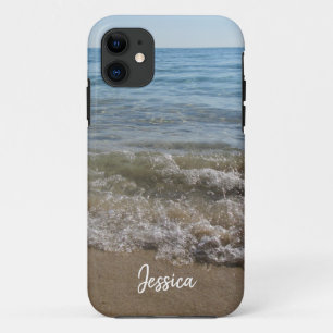 Capa Para iPhone 11 Sea & Sand Beach Waves Nome Personalizado