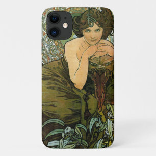 Capa Para iPhone 11 Sedução Esmeralda Verde Antiga Art Nouveau Mucha