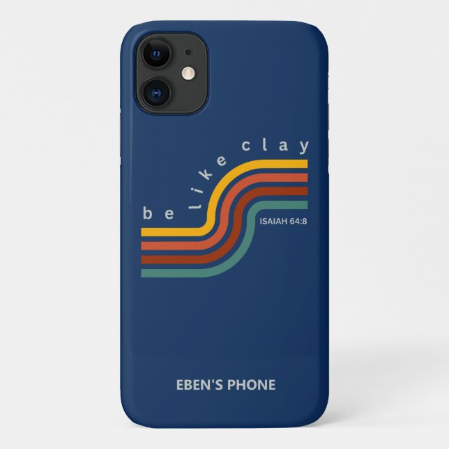 Capa Para iPhone 11 Seja como Clay Retro Bíblia Verso Christian (Verso)