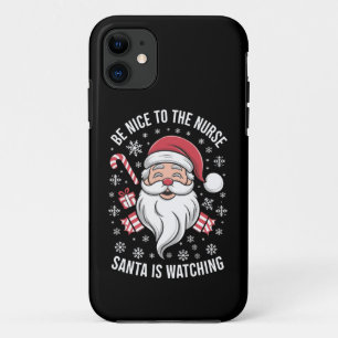 Capa Para iPhone 11 Seja Legal Com A Enfermeira O Papai Noel Está Obse