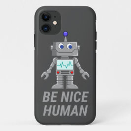 Capa Para iPhone 11 SEJA LEGAL HUMANO robô engraçado fofo