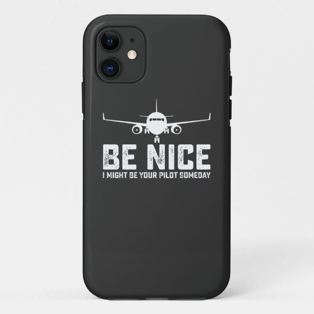 Capa Para iPhone 11 Seja Simpático, Posso Ser Seu Piloto Algum Dia (Verso)