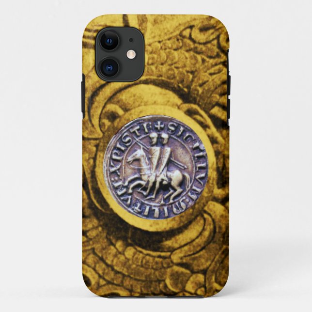 Capa Para iPhone 11 SELO DO MODELO KNIGHTS - amarelo (Verso)
