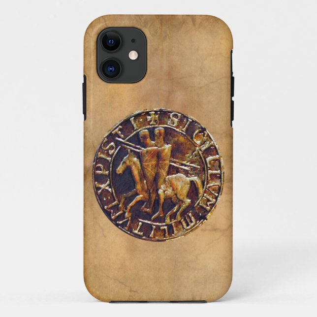 Capa Para iPhone 11 Selo Medieval dos Cavaleiros Templários (Verso)