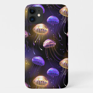 Capa Para iPhone 11 Sem costura com águas-vivas brilhantes