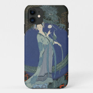 Capa Para iPhone 11 Senhora com um dragão (litho da cor)