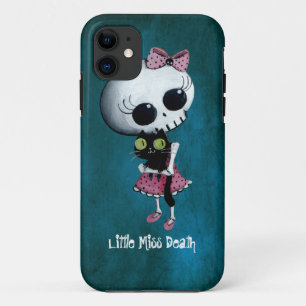 Capa Para iPhone 11 Senhorita pequena Morte com gato preto