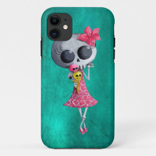 Capa Para iPhone 11 Senhorita pequena Morte com sorvete do Dia das