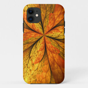 Capa Para iPhone 11 Sensação de outono, Flor Fractal Abstrato modern