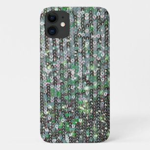 Capa Para iPhone 11 Sequência cintilante verde-prateada