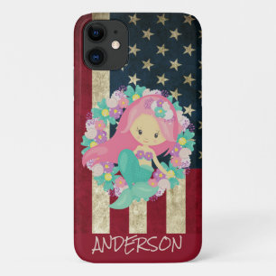 Capa Para iPhone 11 Sereia Americana Personalizada