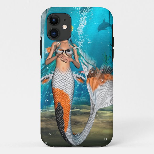 Capa Para iPhone 11 Sereia Azul (Verso)