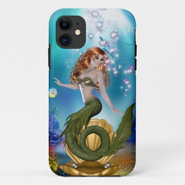 Capa Para iPhone 11 Sereia no Mar (Verso)
