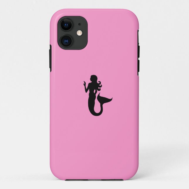 Capa Para iPhone 11 Sereia Ocean Glow_Black-on-Pink (Verso)