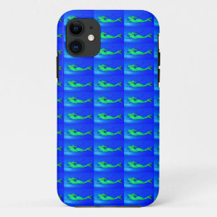 Capa Para iPhone 11 sereias verdes no caso azul