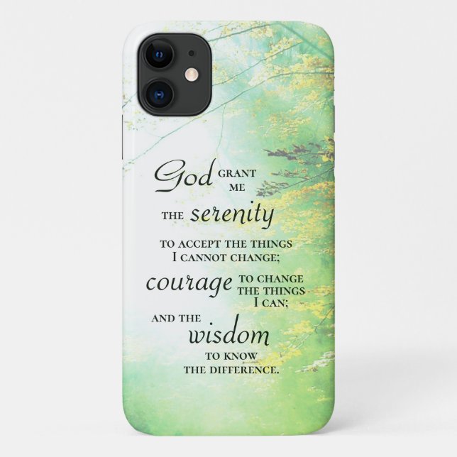 Capa Para iPhone 11 Serenity Prayer, Floresta (Verso)