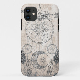 Capa Para iPhone 11 Seta escribble mandala penas de caça à lua