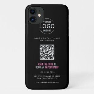 Capa Para iPhone 11 Seu Cartão de visita de logotipo com código QR