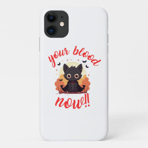 Capa Para iPhone 11 SEU SANGUE AGORA!! - Gatinho vampiro