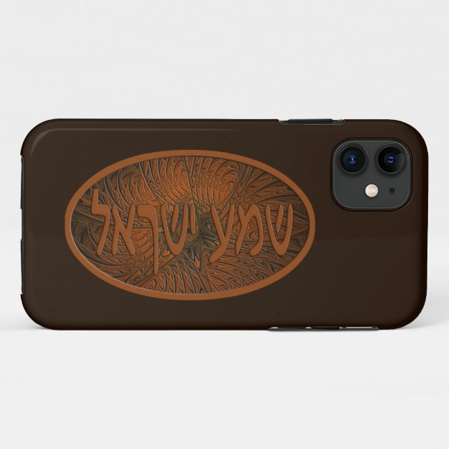 Capa Para iPhone 11 Shema de Madeira Cintada Yisrael (Verso (horizontal))
