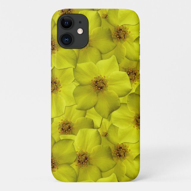 Capa Para iPhone 11 Shrubby Cinquefoil Padrão Sem Costura (Verso)