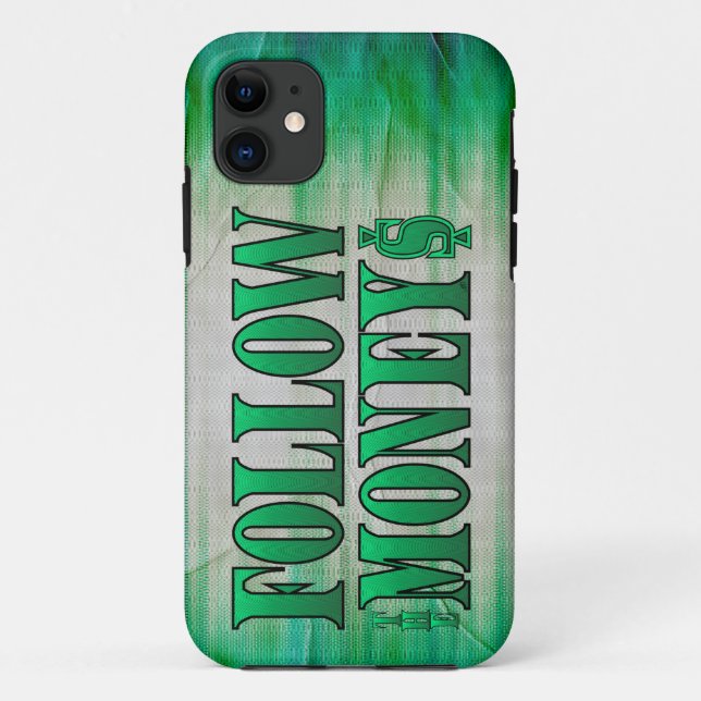 Capa Para iPhone 11 Siga o Dinheiro - Grunge (Verso)