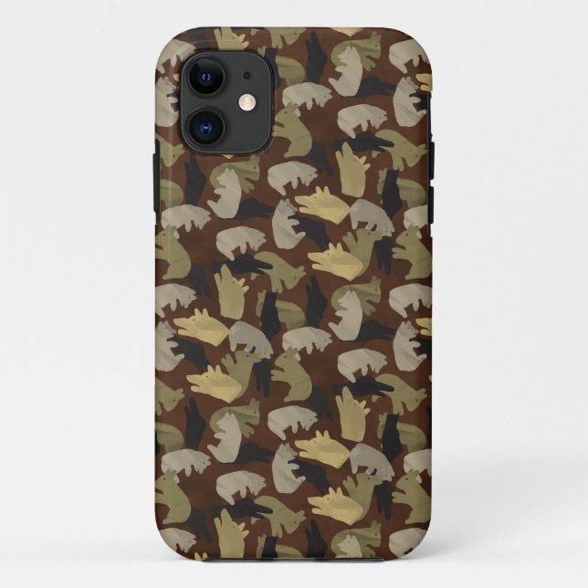 Capa Para iPhone 11 Silhouette Animal Camouflage Brown (Verso)