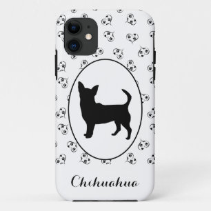Capa Para iPhone 11 Silhouette Hearts and Paw Prints