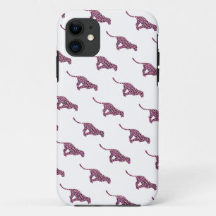 Capa Para iPhone 11 Silhouette Pink e Black Leopard