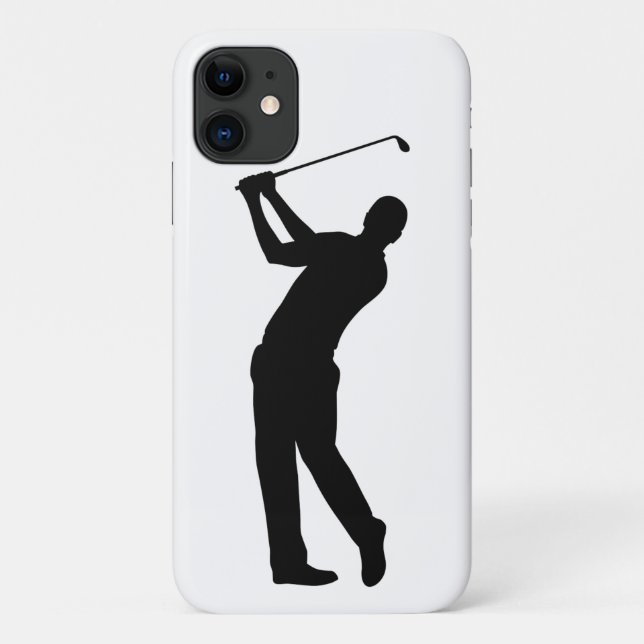 Capa Para iPhone 11 Silhouette Swing de Golf (Verso)