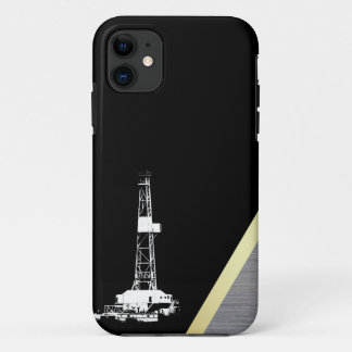 Capa Para iPhone 11 Silhueta branca do equipamento de perfuração no