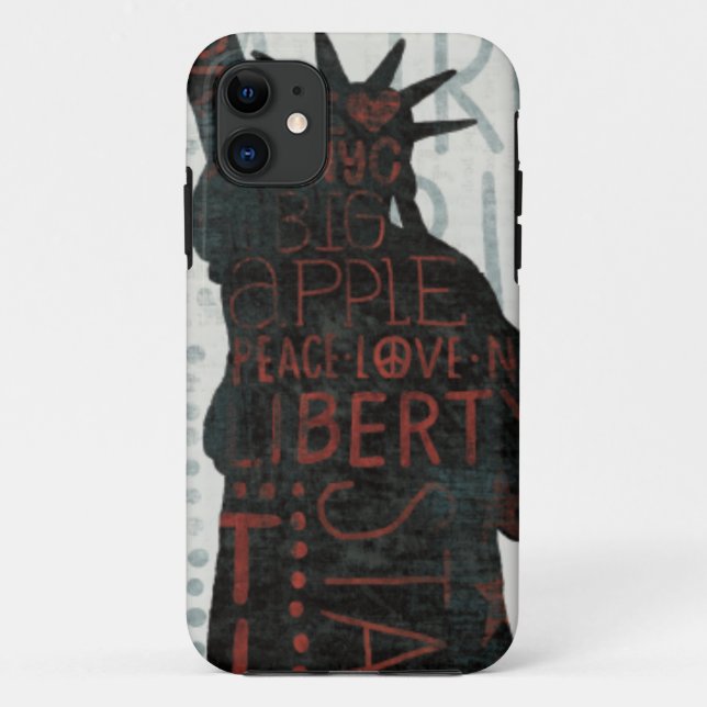 Capa Para iPhone 11 Silhueta da estátua da liberdade (Verso)