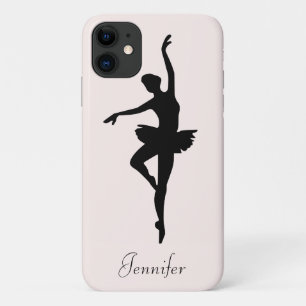 Capa Para iPhone 11 Silhueta de dança rosa personalizada